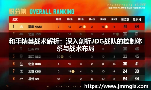 和平精英战术解析：深入剖析JDG战队的控制体系与战术布局